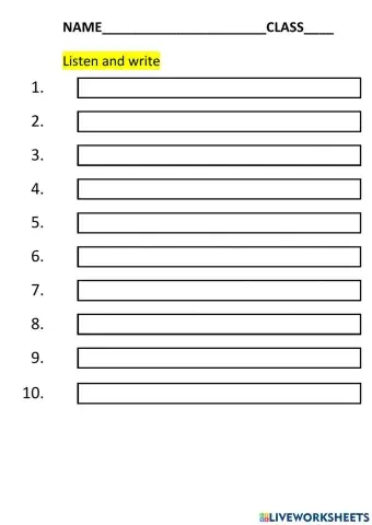 Listen and write the sentences.