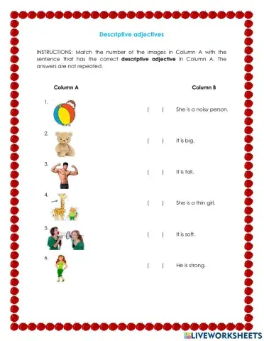 Descriptive adjectives