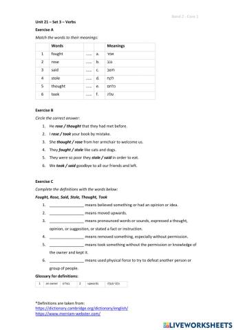 Band 2 (Core 1) - Unit 21 - Set 3