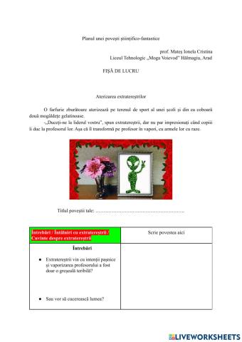 Planul unei povești