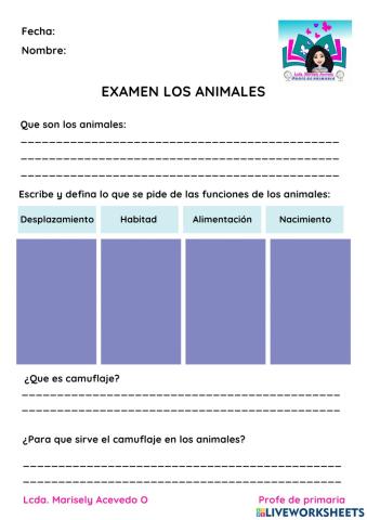 Los animales y sus funciones