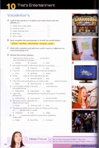 Unit 10: that's entertainment (vocabulary)