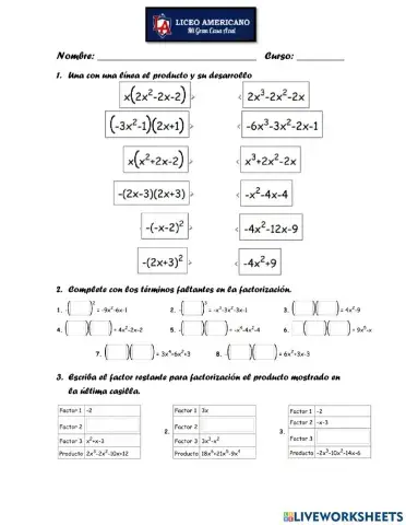 Factorización casos 1,2 y 3