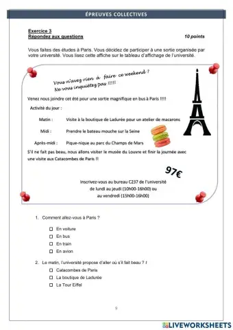 Comprehension Écrite