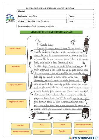 Diário (causa e consequência)