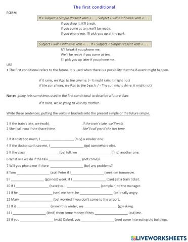 Conditional sentences type 1