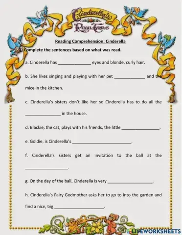 Cinderella Reading Comprehension