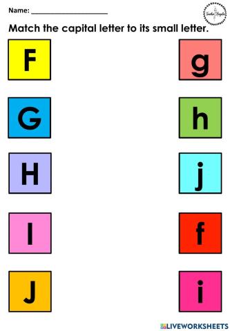 Alphabet Matching - f-j