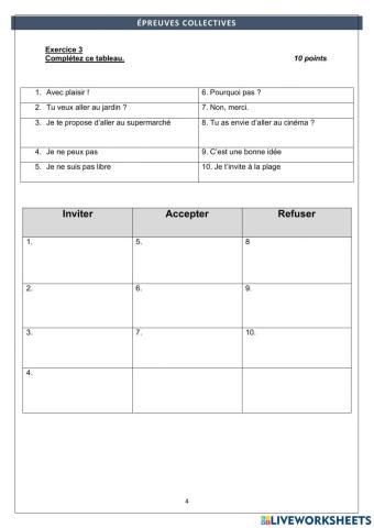 Accepter et Refuser Invitation