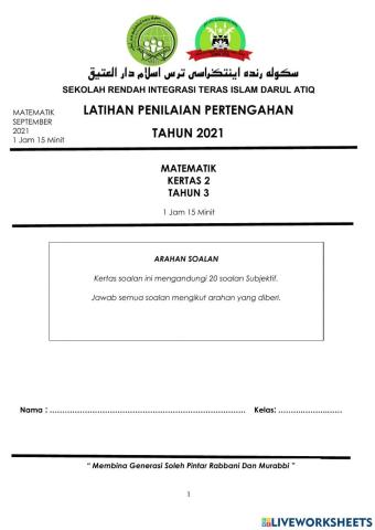 Matematik tahun 3 k2