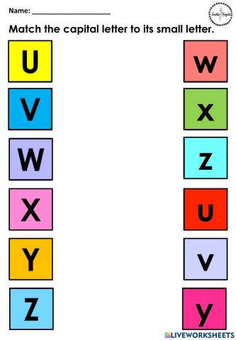 Alphabet Matching - u-z
