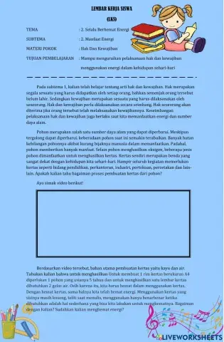 Hak dan kewajiban menggunakan energi