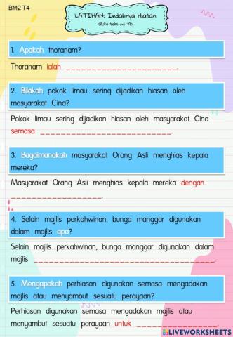 Indahnya Hiasan (BM TAHUN 4 SJKC)