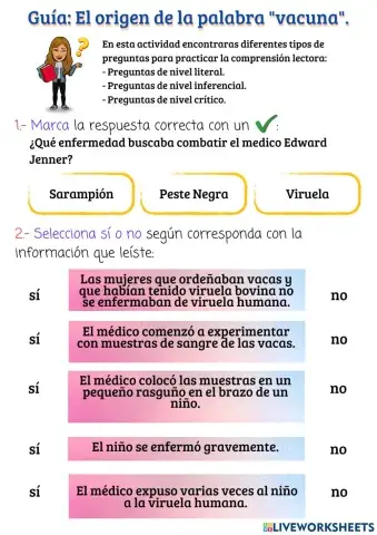 Guía: El origen de la palabra -vacuna-.