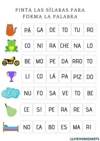 Juego de Silabas simples