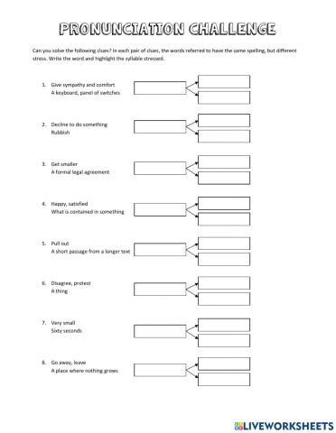 Pronunciation challenge - word stress