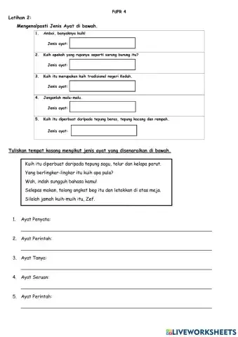 Latihan 2 : Jenis Ayat