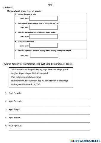 Latihan 2 : Jenis Ayat