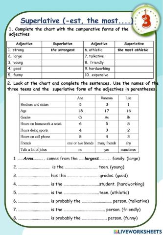 Worksheet unit 3 part 3