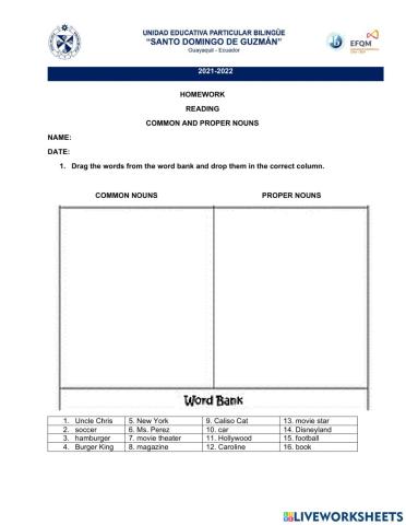 Common and proper nouns