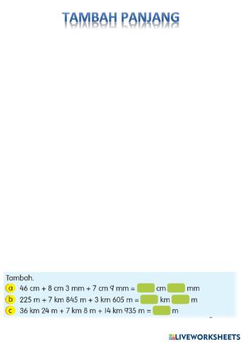 Tambah Panjang Tahun 4