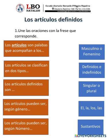 Los artículos definidos