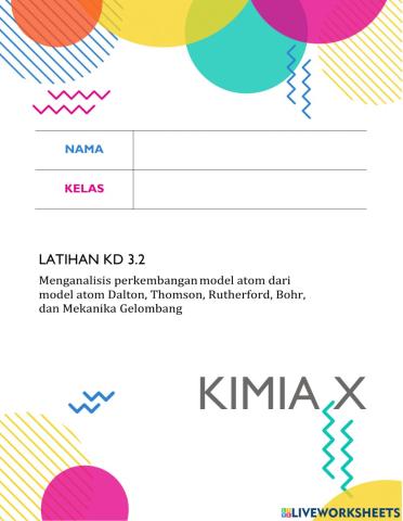 Latihan Kimia KD 3.2 Kelas X