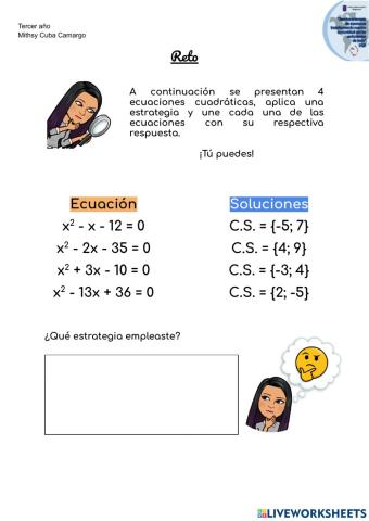 Ecuaciones cuadráticas