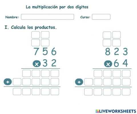 Multiplicación por dos dígitos