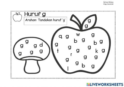 Mengenal huruf 'g'