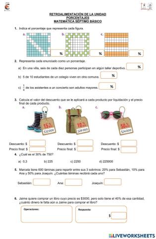 Guía de ejercitación de porcentajes