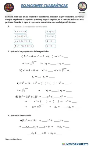 Ecuaciones Cuadráticas