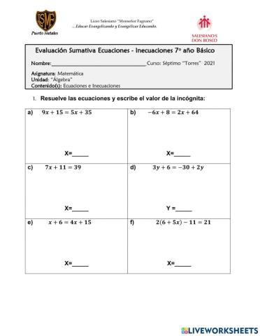 Resolver Ecuaciones e Inecuaciones