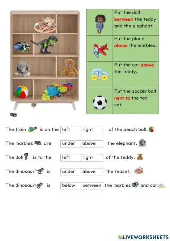 Bookshelf Prepositions