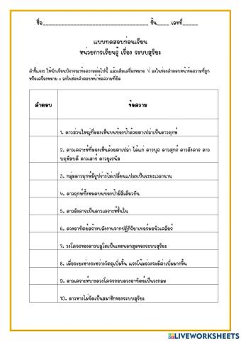 แบบทดสอบก่อนเรียนหน่วยที่ 3