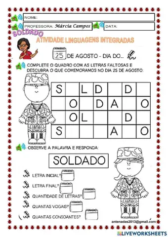 Letra inicial e final