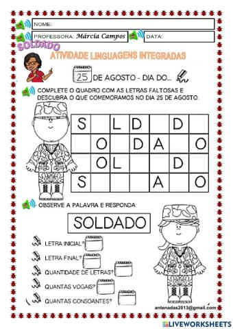 Letra inicial e final