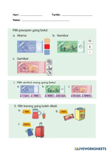Tandakan jawapan yang betul