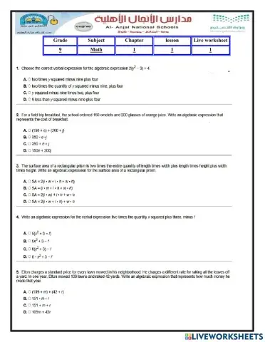Variables and expression