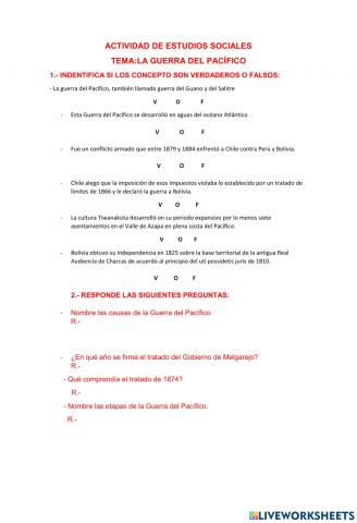 La guerra del pacifico