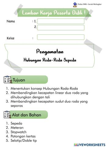 Pengamatan Hubungan Roda-Roda