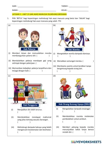 Unit 15 hak asasi manusia dilindungi bersama