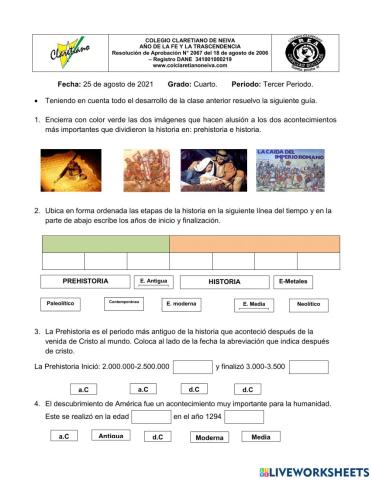 Edades de la historia.