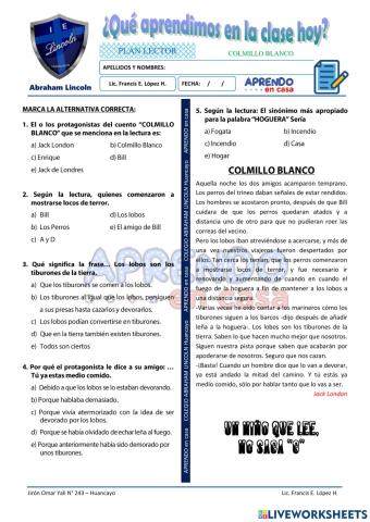 Prac. lect. colmillo blanco