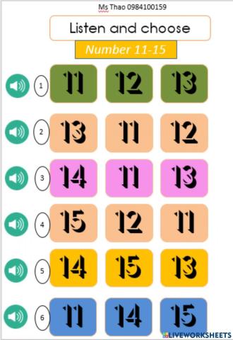 Number 11-15