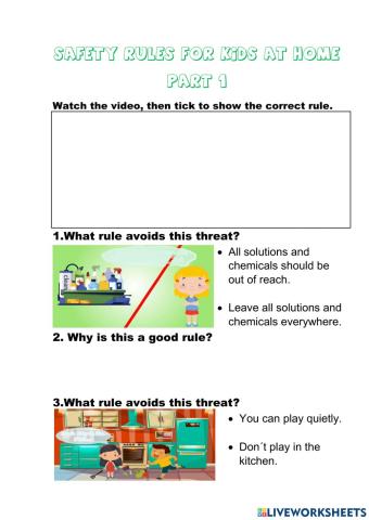 Safety rules for kids at home