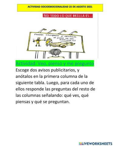 Socieomocionalidad 25 agosto 2021