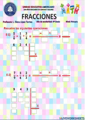 Operaciones con fracciones