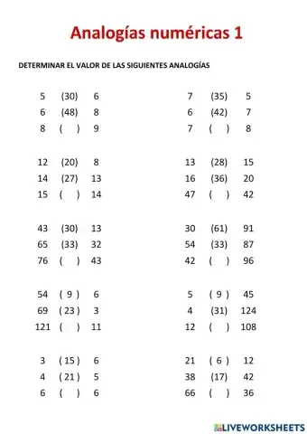Analogías numéricas