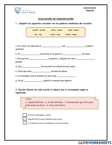 Evaluación de comunicación